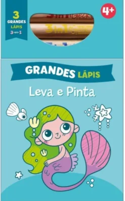 Leva e Pinta com Grandes Lápis - Azul - Sereia