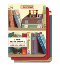 Mini Caderno Cavallini 10x14cm c/3 Library Books