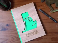 Note Book Padrão Descobrimentos Recortado Verde