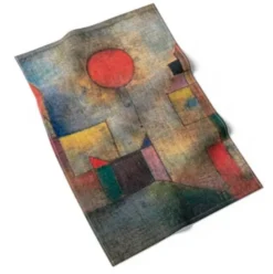 Paul Klee - Knitted Tea Towel - Red Ballon - Size EU 40 x 60 cm