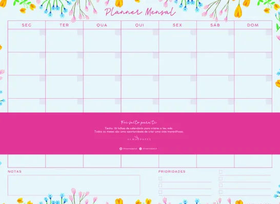 Planner Mensal Prado