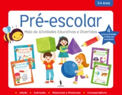 Pré-Escolar - Mala de Atividades Educativas e Divertidas - 4 livros de atividades +2 folhas com autocolantes
