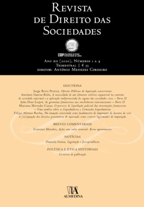 Revista de Direito das Sociedades - Ano XII - N.º 1/4 - 2020