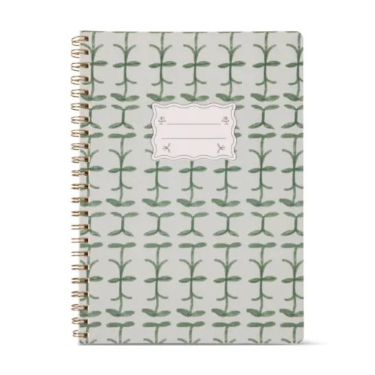 Tulip A5 Twin Wire Notebook - Green Lattice